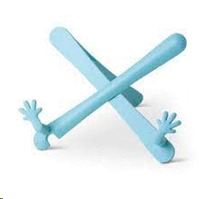 THE HANDS STAND BOOKS AND TABLET IN DUCK EGG BLUE - ATRIL CON MANOS AZUL