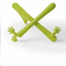 THE HANDS STAND IN LIME BOOKS AND TABLET - ATRIL CON MANOS VERDE