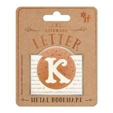 LITERARY LETTER METAL BOOKMARK K