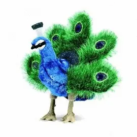 PEQUEÑO PAVO REAL MARIONETA DE MANO