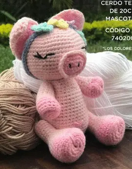 CERDO TEJIDO A MANO 20 CM