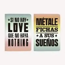 LIBRETAS X 2 12X17 SI NO HAY LOVE + FICHAS