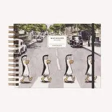 CUADERNO ANILLADO APAISADO 21X15CM PINGUINOS BEATLES