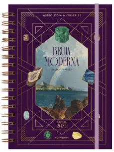 CRISTALES PURPURA HECHICERA: AGENDA A5 2024 2 DÍAS POR HOJA BRUJA MODERNA