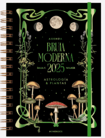 AGENDA A5 2025 2DXH BRUJA MODERNA- VERDE MISTERIO (HONGOS CON STAMPING VERDE)