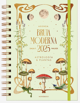 AGENDA A5 2025 SEMANA BRUJA MODERNA - PLANTAS MGICAS (HONGOS CON STAMPING BRONCE)