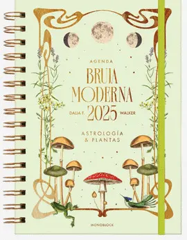 AGENDA A5 2025 SEMANA BRUJA MODERNA - PLANTAS MÁGICAS (HONGOS CON STAMPING BRONCE)