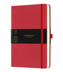 CASTELLI NOTEBOOK PKT RUL AQUA CORAL RED