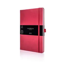 CASTELLI NOTEBOOK LRG RUL AQUA CORAL RED
