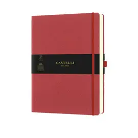 CASTELLI NOTEBOOK LRG SQU AQUA CORAL RED CASTELLI NOTEBOOK LRG SQU AQUA CORAL RED
