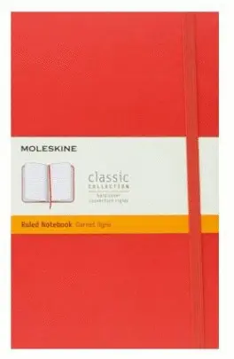 MOLESKINE RULED NOTEBOOK LARGE HARD COVER GERANIUM RED