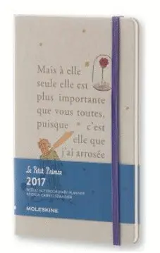 MOLESKINE 2017 LE PETIT PRINCE LIMITED EDITION WEEKLY NOTEBOOK, 12M, LARGE, LIGHT GREY, HARD COVER (5 X 8.25)