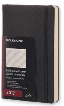 MOLESKINE 2017 DAILY PLANNER, 12M, LARGE, BLACK, HARD COVER (5 X 8.25)