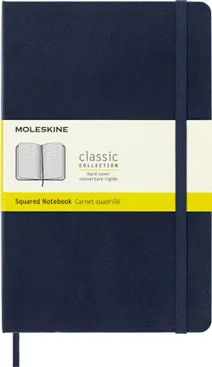 MOLESKINE CLASSIC NOTEBOOK, LARGE, SQUARED, SAPPHIRE BLUE, HARD COVER (5 X 8.25)