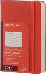 MOLESKINE 2017 DAILY PLANNER, 12M, POCKET, CORAL ORANGE, HARD COVER (3.5 X 5.5) 