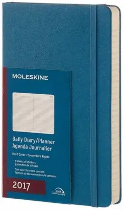 MOLESKINE 2017 DAILY PLANNER, 12M, LARGE, STEEL BLUE, HARD COVER (5 X 8.25)