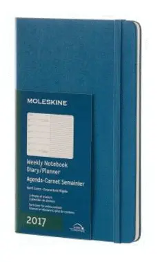 MOLESKINE 2017 WEEKLY NOTEBOOK, 12M, LARGE, STEEL BLUE, HARD COVER (5 X 8.25)