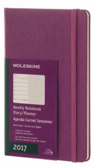 MOLESKINE 2017 WEEKLY NOTEBOOK, 12M, LARGE, GRAPE VIOLET, HARD COVER (5 X 8.25)