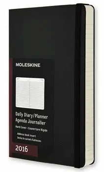 MOLESKINE DAILY PLANNER LARGE BLACK 2016