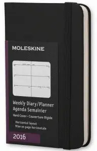 MOLESKINE WEEKLY PLANNER HORIZONTAL EXTRA SMALL BLACK 2016