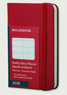 MOLESKINE WEEKLY PLANNER EXTRA SMALL RED 2016