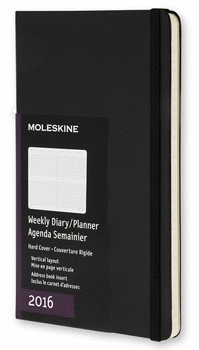 MOLESKINE WEEKLY PLANNER VERTICAL LARGE BLACK 2016