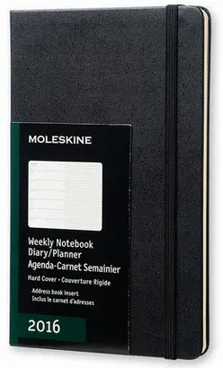 MOLESKINE WEEKLY NOTEBOOK LARGE BLACK 2016