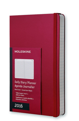 MOLESKINE DAILY PLANNER LARGE RED 2016