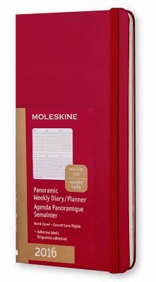 MOLESKINE WEEKLY PLANNER PANORAMIC SLIM RED 2016