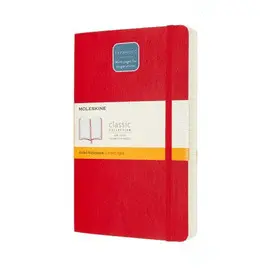 Moleskine Notebook, Expanded, Large, Ruled, Scarlet Red, Soft Cover (5 X 8. 25)