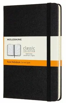 Moleskine Notebook, Medium, Ruled, Black, Hard Cover (4. 5 X 7)