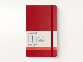 12M PLANNER DAILY POCKET SCARLET RED HARD COVER