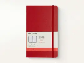 12M PLANNER DAILY POCKET SCARLET RED HARD COVER