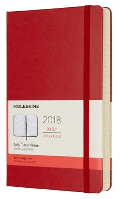 12M PLANNER DAILY LARGE SCARLET RED HARD COVER