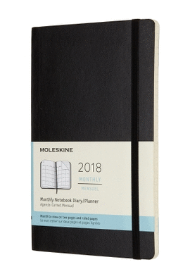 12M PLANNER MONTHLY NOTEBOOK LARGE BLACK SOFT COVER
