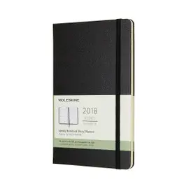 12M PLANNER WEEKLY NOTEBOOK POCKET BLACK HARD COVER
