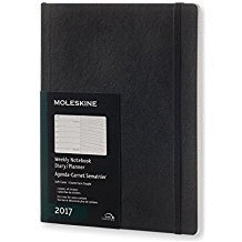 12M PLANNER WEEKLY NOTEBOOK EXTRA LARGE BLACK SOFT COVER