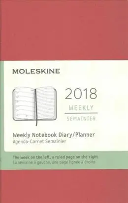 12M PLANNER WEEKLY NOTEBOOK POCKET SCARLET RED HARD COVER