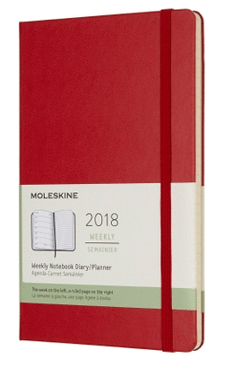 12M PLANNER WEEKLY NOTEBOOK LARGE SCARLET RED HARD COVER