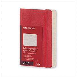 12M PLANNER DAILY POCKET SCARLET RED SOFT COVER