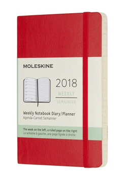 12M PLANNER WEEKLY NOTEBOOK POCKET SCARLET RED SOFT COVER