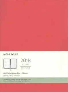 12M PLANNER WEEKLY NOTEBOOK LARGE SCARLET RED SOFT COVER