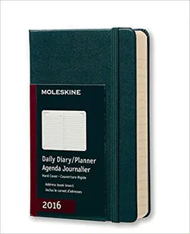 12M PLANNER DAILY POCKET ELM GREEN HARD COVER