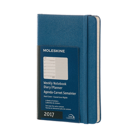 12M PLANNER WEEKLY NOTEBOOK POCKET SAPPHIRE BLUE HARD COVER