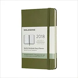 12M PLANNER WEEKLY NOTEBOOK POCKET ELM GREEN HARD COVER