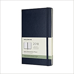 12M PLANNER WEEKLY NOTEBOOK LARGE SAPPHIRE BLUE HARD COVER