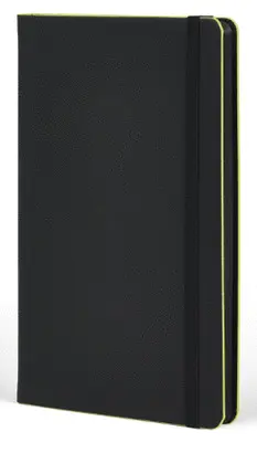 Castelli Notebook Mid Ruled Black Laser Acid Green 13X21 cm