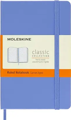 MOLESKINE CLASSIC NOTEBOOK, POCKET, RULED, HYDRANGEA BLUE, HARD COVER (3.5 X 5.5)