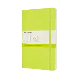 Moleskine Classic  Notebook, Large, Plain, Lemon Green, Soft Cover (5 X 8. 25)