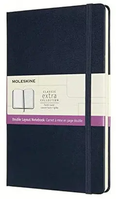 MOLESKINE CLASSIC - CUADERNO (5.0 X 8.5 IN), DISEÑO DOBLE, CON RAYAS, COLOR AZUL ZAFIRO, 240 PÁGINAS
